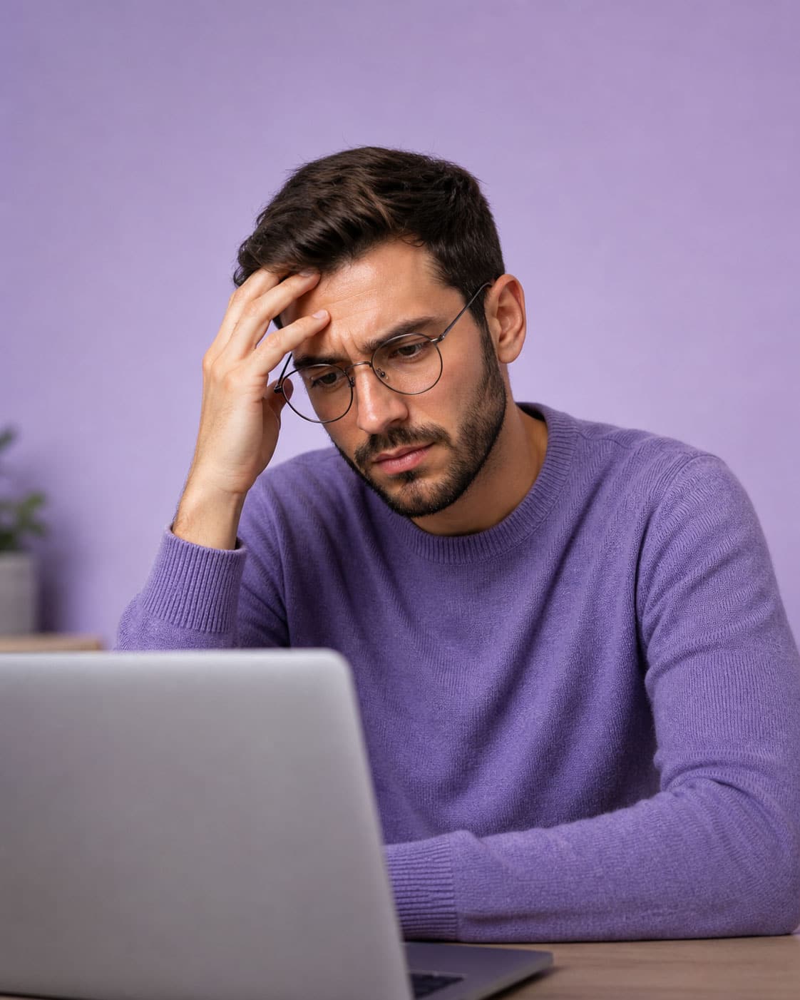Persona analizando por qué su sitio web recibe visitas pero no vende