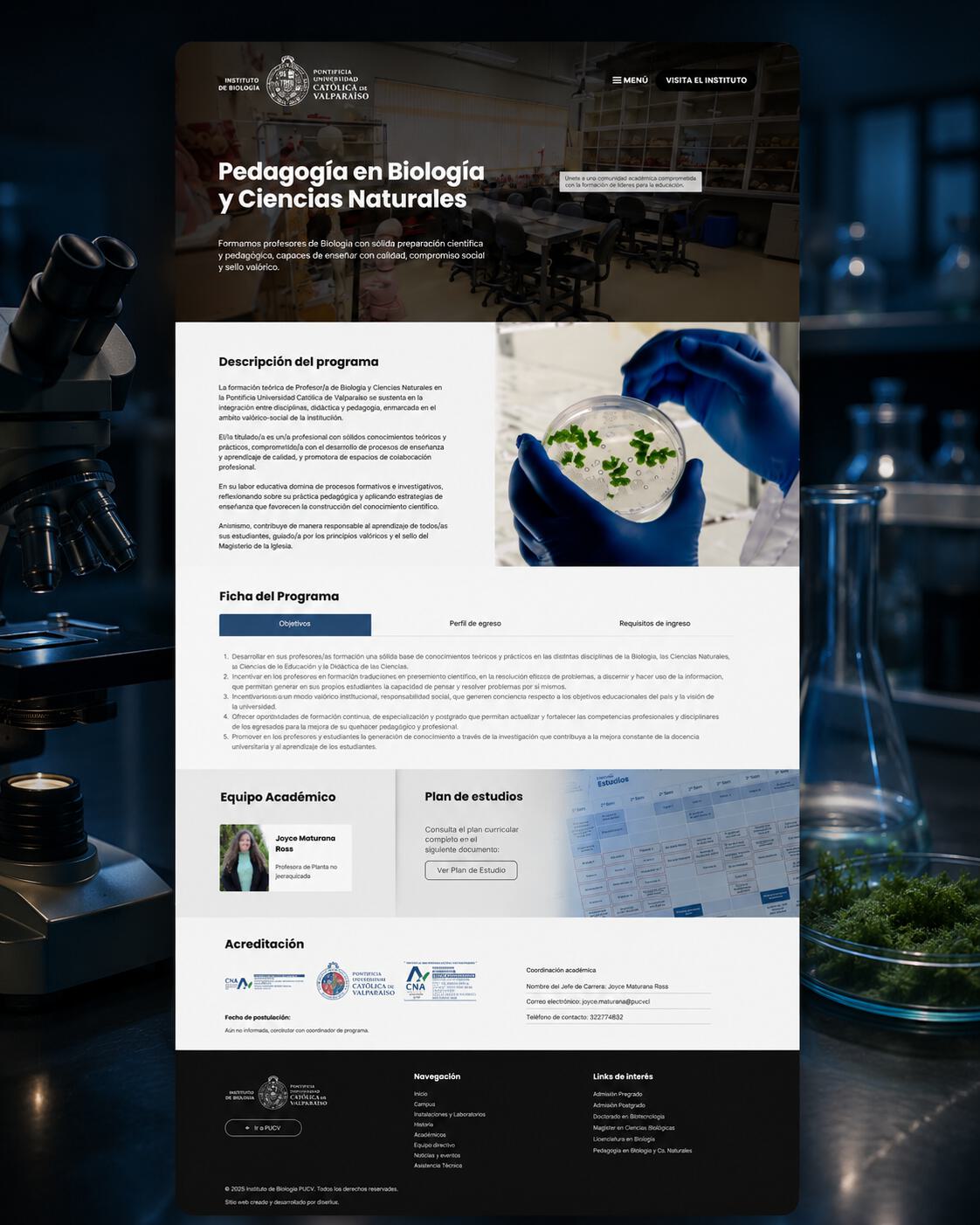 Diseño web institucional para instituto universitario PUCV