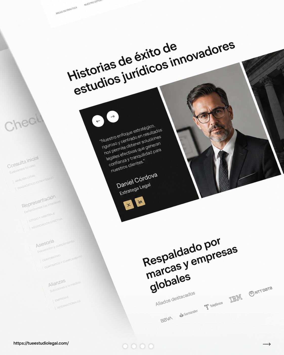 Estructura de contenidos para sitio web jurídico profesional