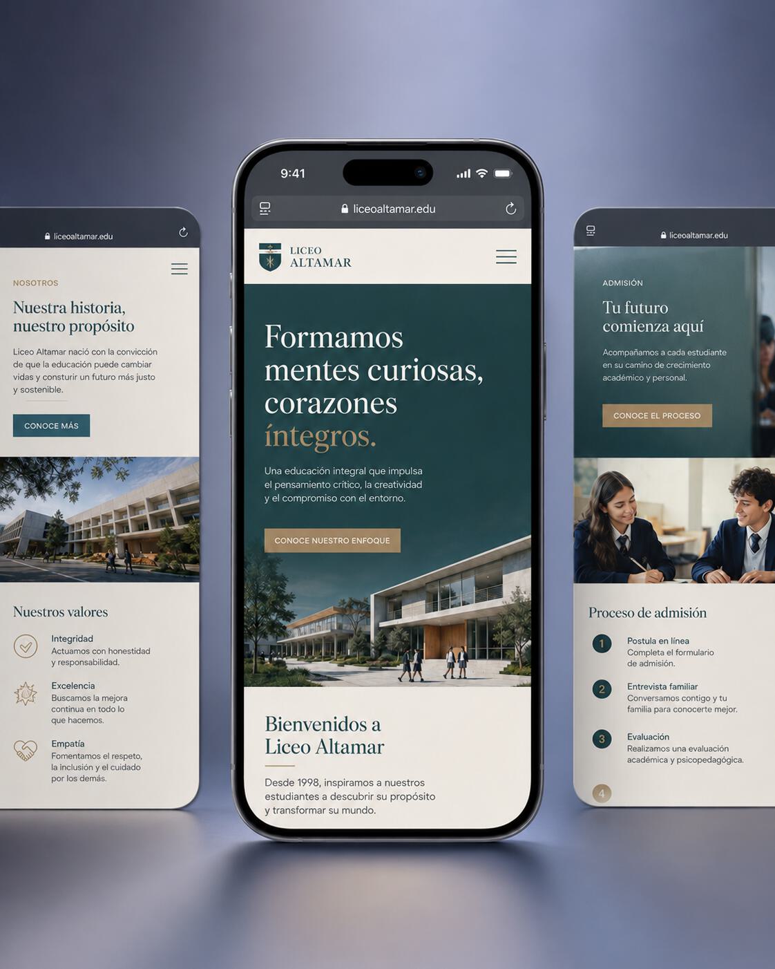 Comunidad escolar usando una página web clara y actualizada