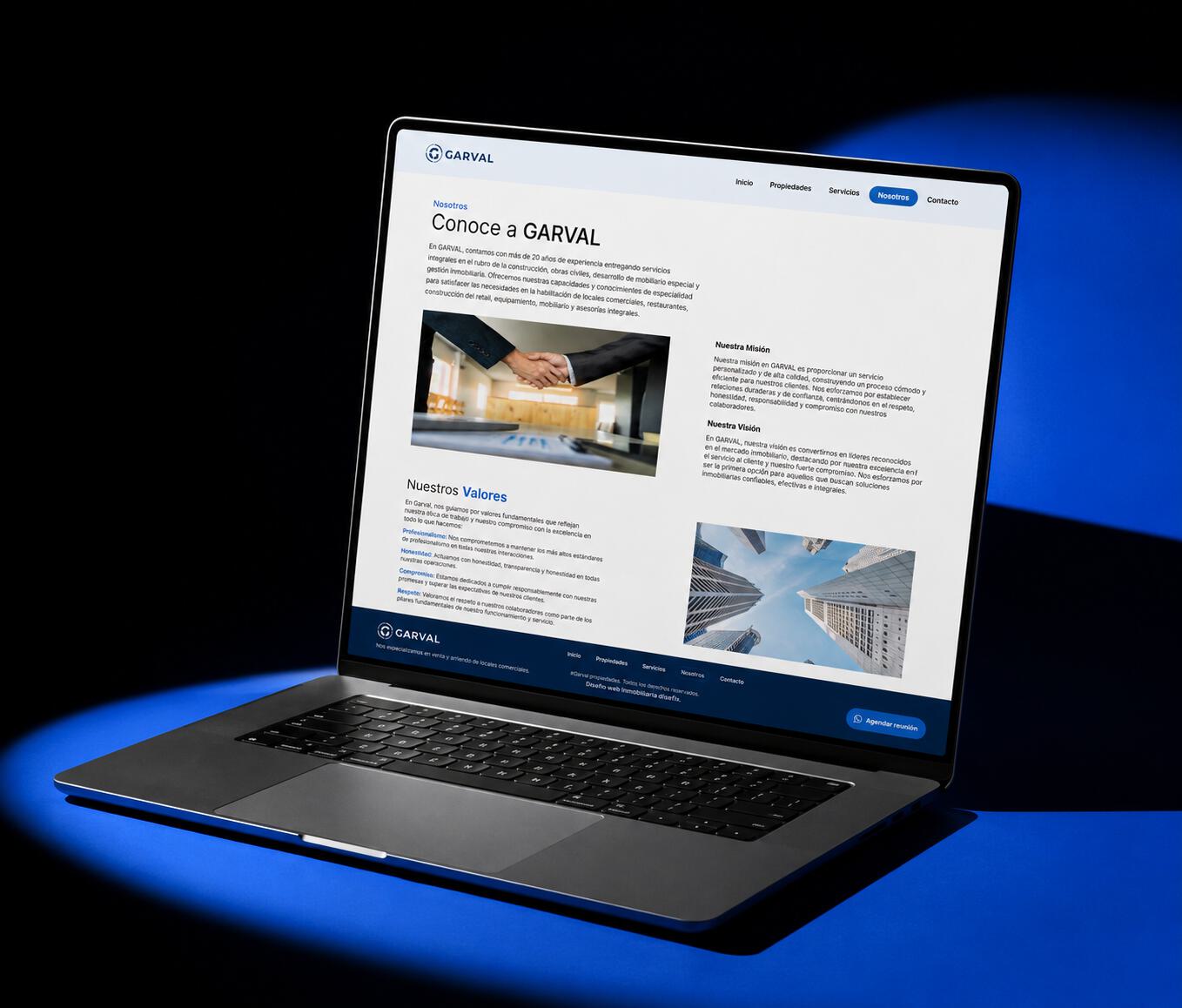Sitio web inmobiliario Constructora Garval