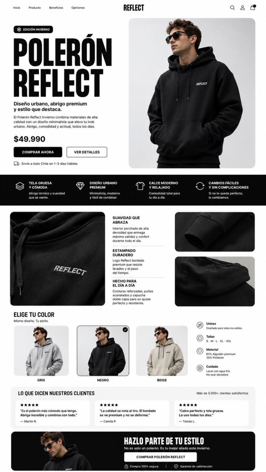 Landing page moderna con estructura orientada a conversión