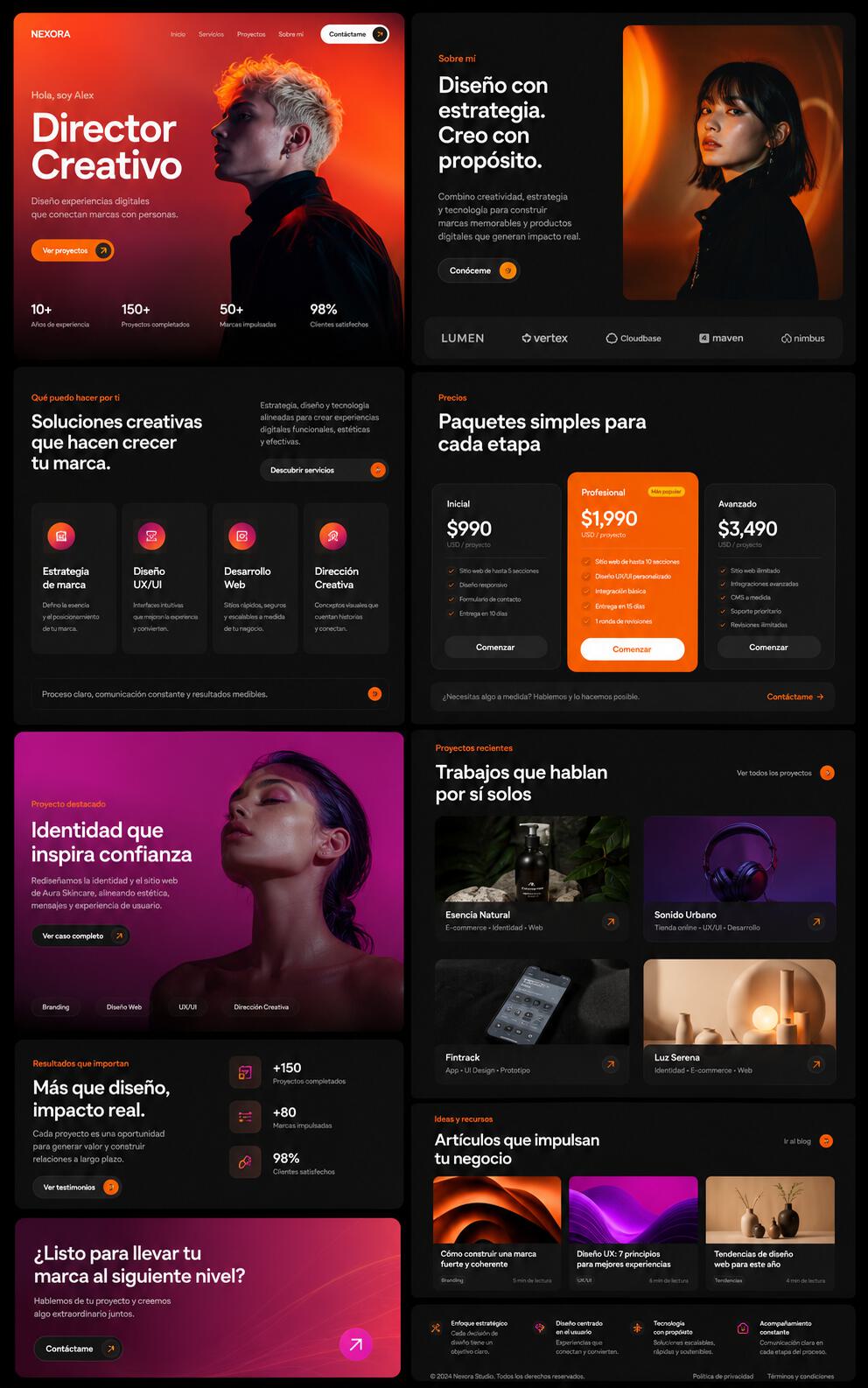 Diseño de página web One Page responsive