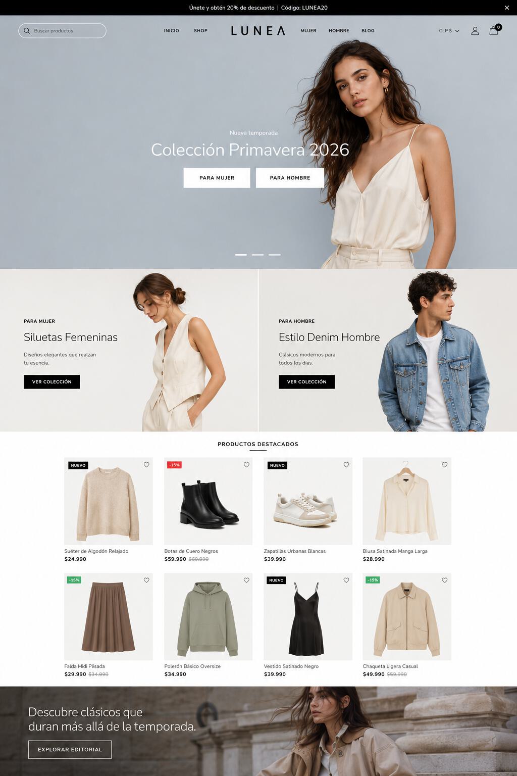 Ecommerce de moda y lifestyle