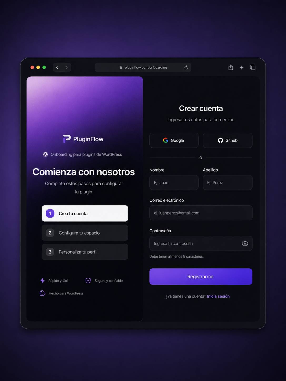 Arquitectura de plugin WordPress personalizado e integrado