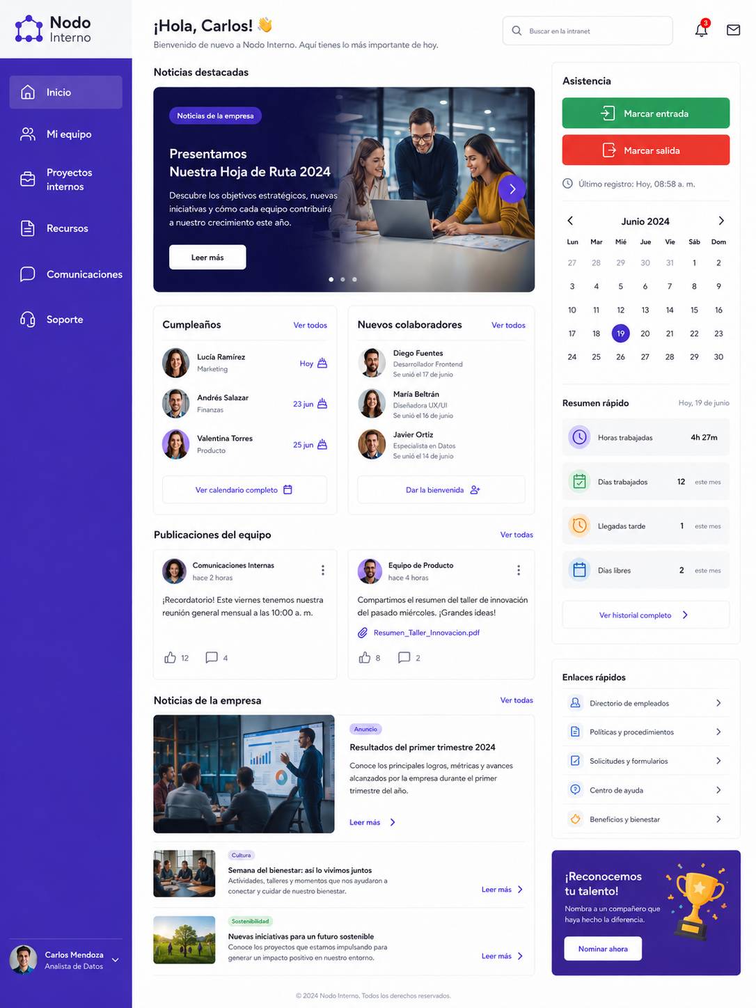 Proceso de desarrollo de intranet corporativa