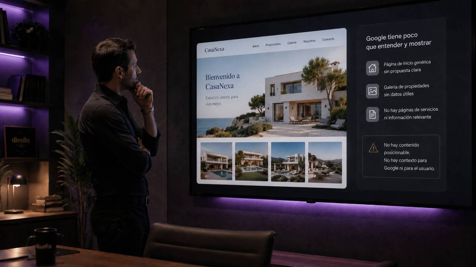 Sitio web sin páginas ni contenido posicionable en Google