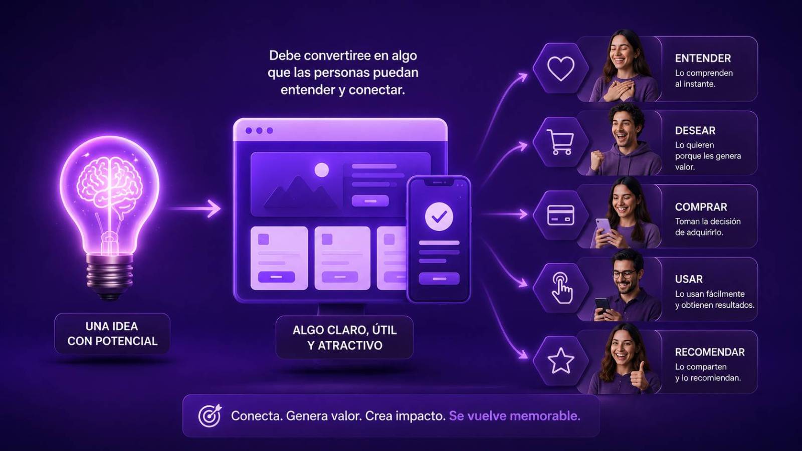 Idea transformada en una oferta clara y comprensible