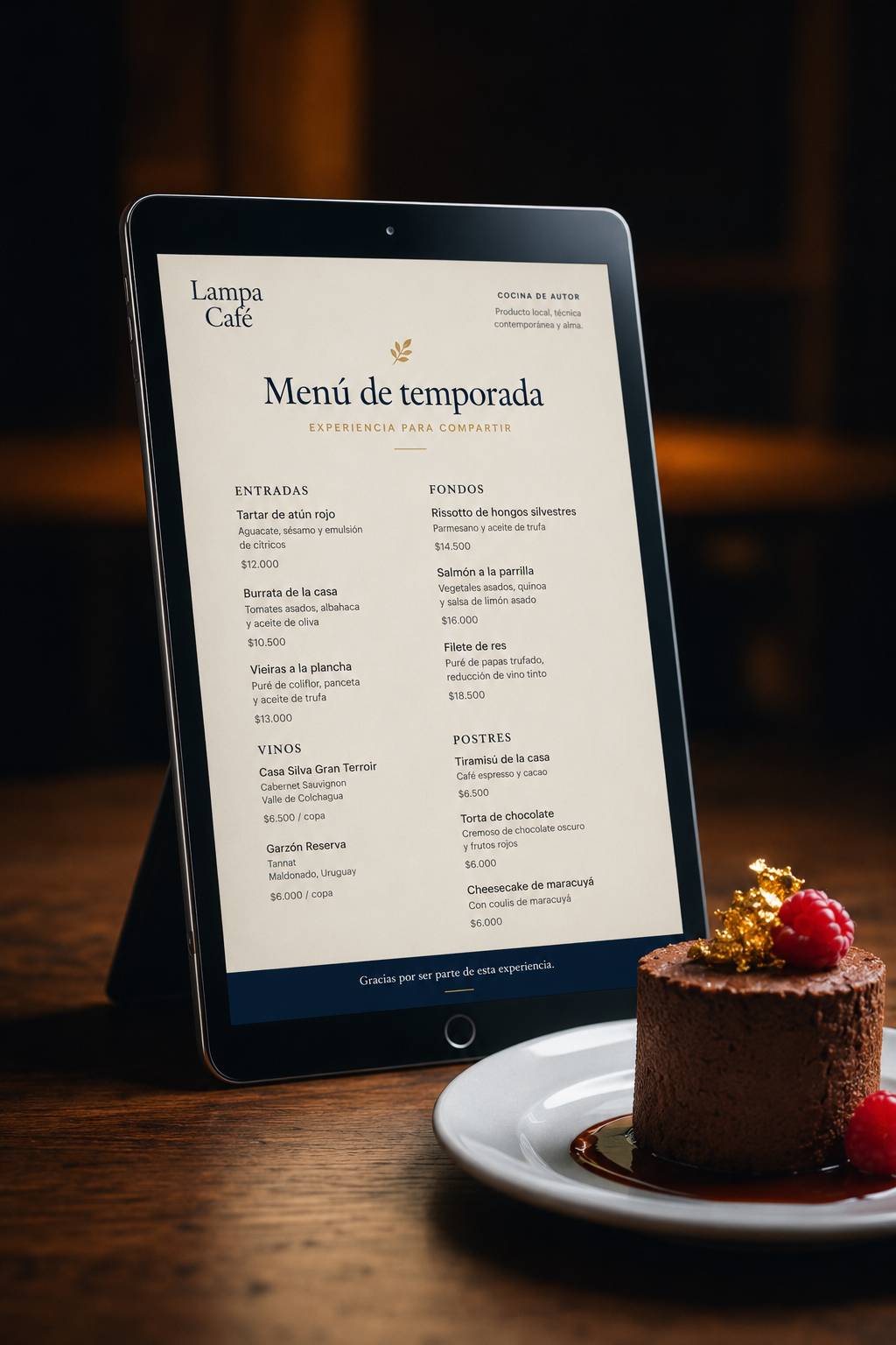 Restaurante definiendo su propuesta gastronómica