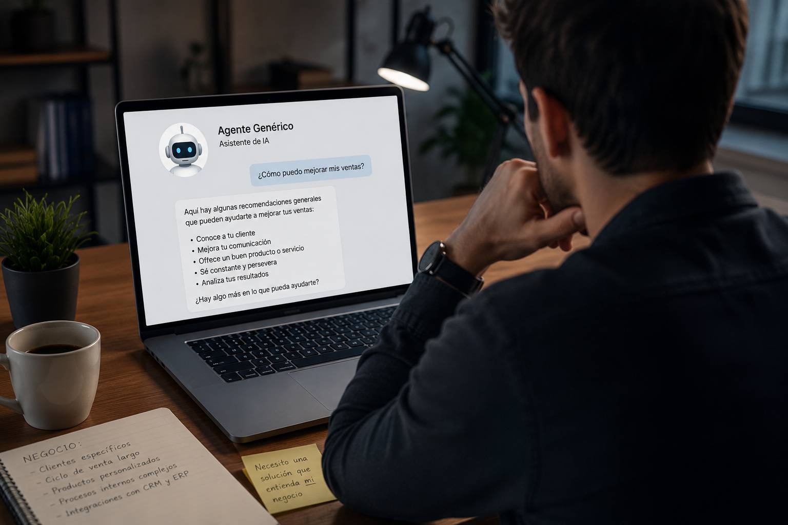 Solución de IA demasiado genérica que no se adapta al contexto de la empresa