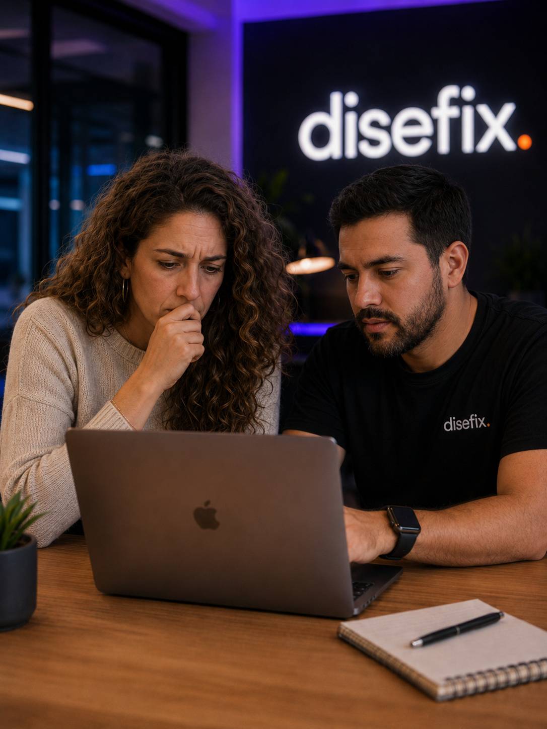 Equipo Disefix revisando campaña de Google Ads, landing page, oferta y medición de conversiones