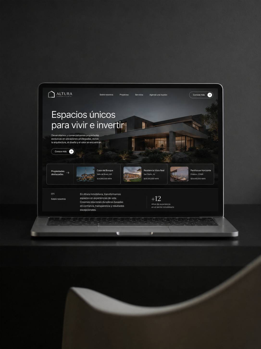 Administración de propiedades en página web inmobiliaria