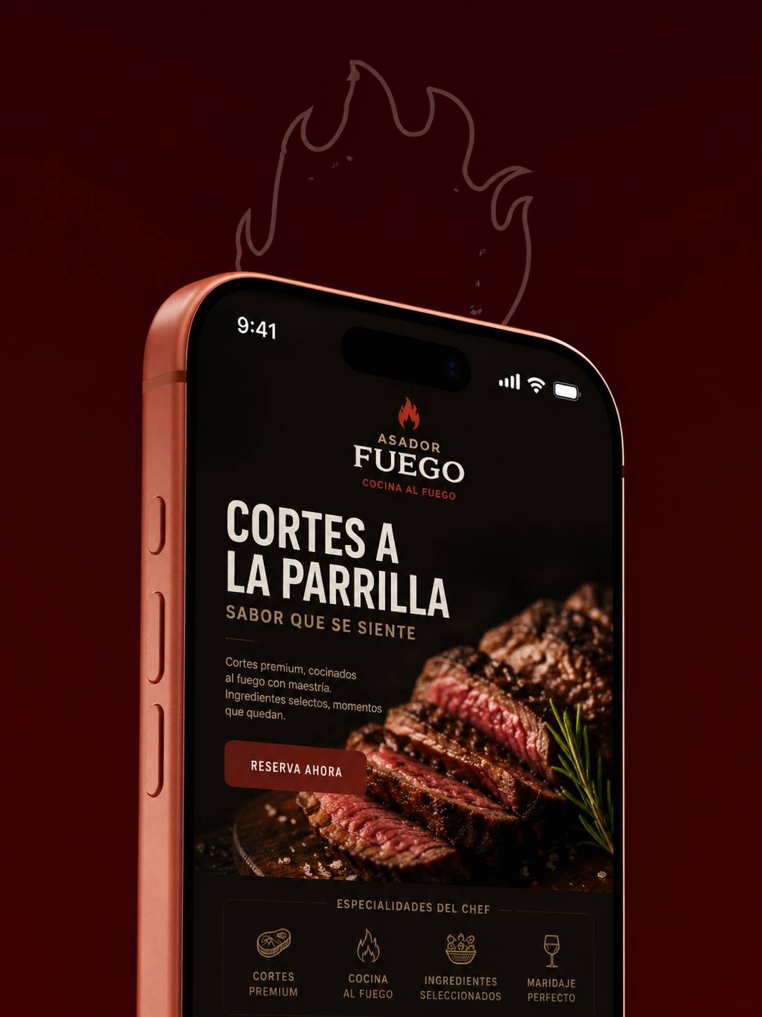 Página web para restaurante con diseño gastronómico